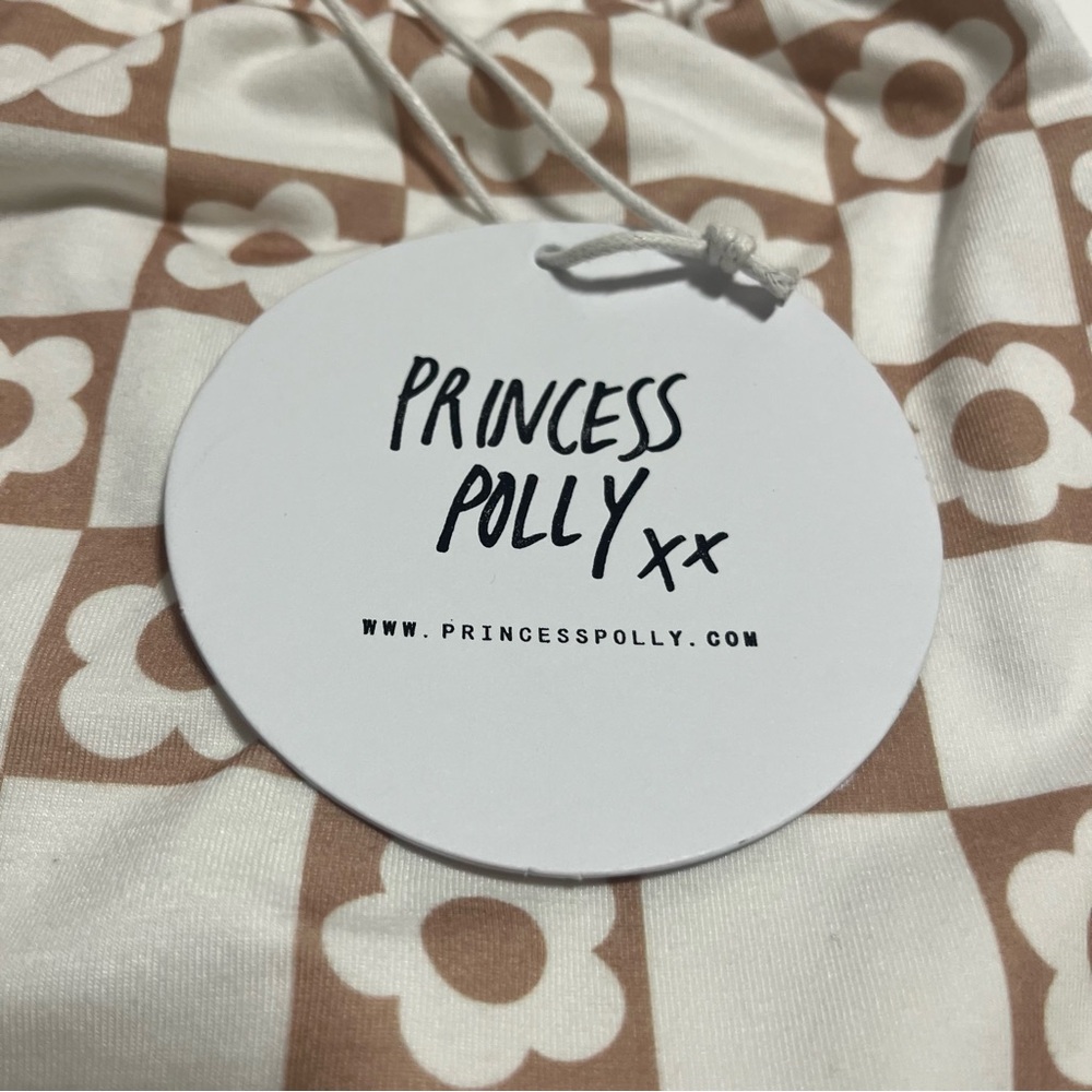 Princess Polly Cream and Brown Boot Cut Flare Pants Size 4 - Picture 4 of 7